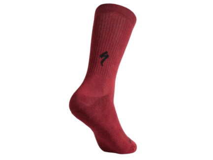 MEDIAS SPECIALIZED CAÑA ALTA DE ALGODÓN (Maroon)