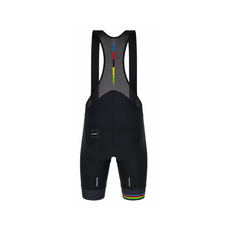 CALZA CORTA CON TIRADORES SANTINI UCI (Black) - Imagen 2