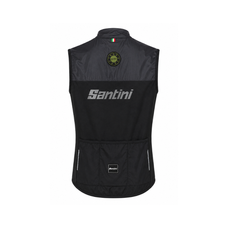 CHALECO ROMPEVIENTO SANTINI TRAIL HOMBRE BLACK - Imagen 2