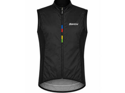 CHALECO ROMPEVIENTO SANTINI UCI RAINBOW OFFICIAL BLACK UNISEX