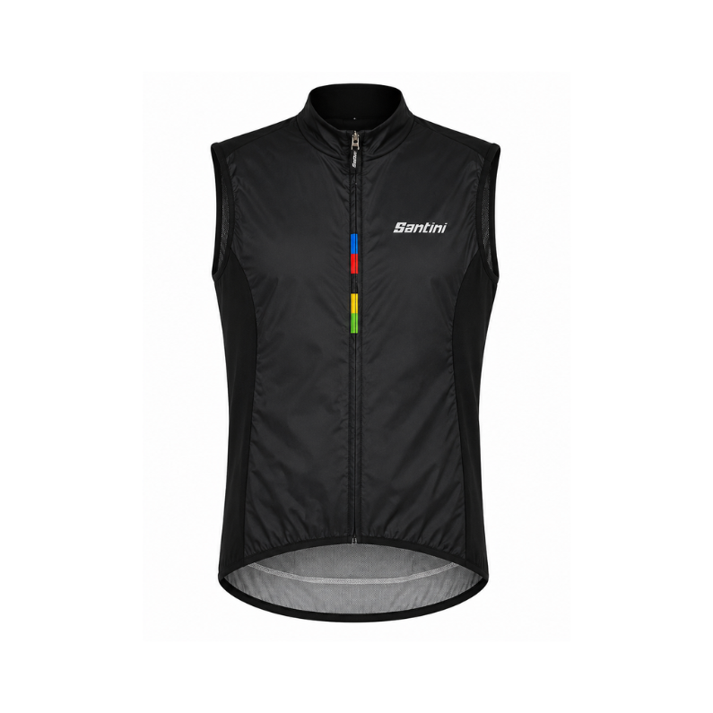 CHALECO ROMPEVIENTO SANTINI UCI RAINBOW OFFICIAL BLACK UNISEX